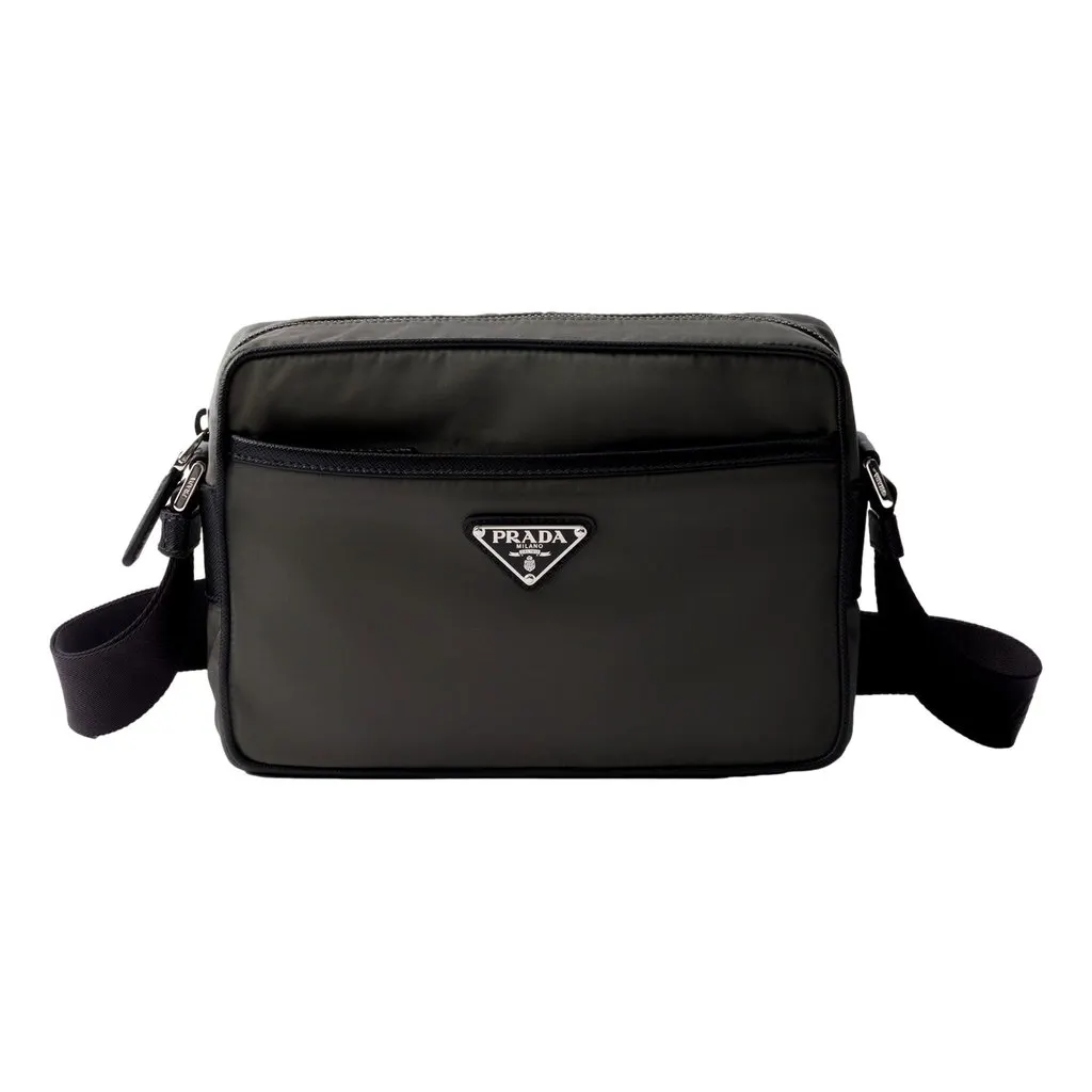 Prada Re-Nylon Saffiano Leather Camera Crossbody Zip Bag in Green Green Leather Never worn - Front View