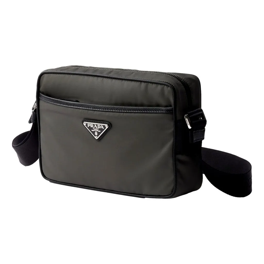 Prada Re-Nylon Saffiano Leather Camera Crossbody Zip Bag in Green Green Leather Never worn - Back View