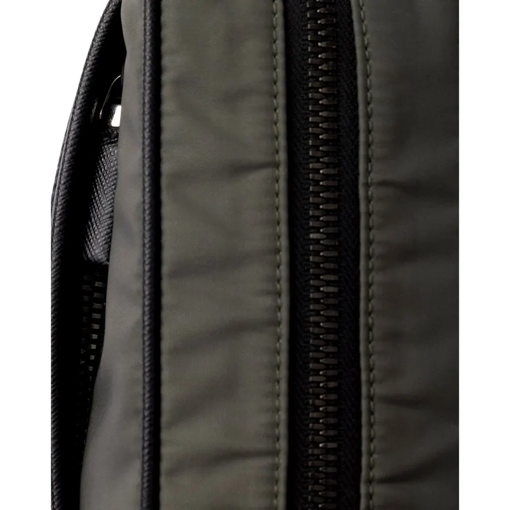 Prada Re-Nylon Saffiano Leather Camera Crossbody Zip Bag in Green Green Leather Never worn - Box View