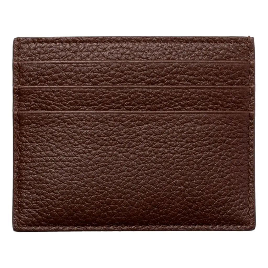Prada Vitello Daino Bruciato Brown Leather Small Card Holder Wallet Brown Leather Never worn - Back View
