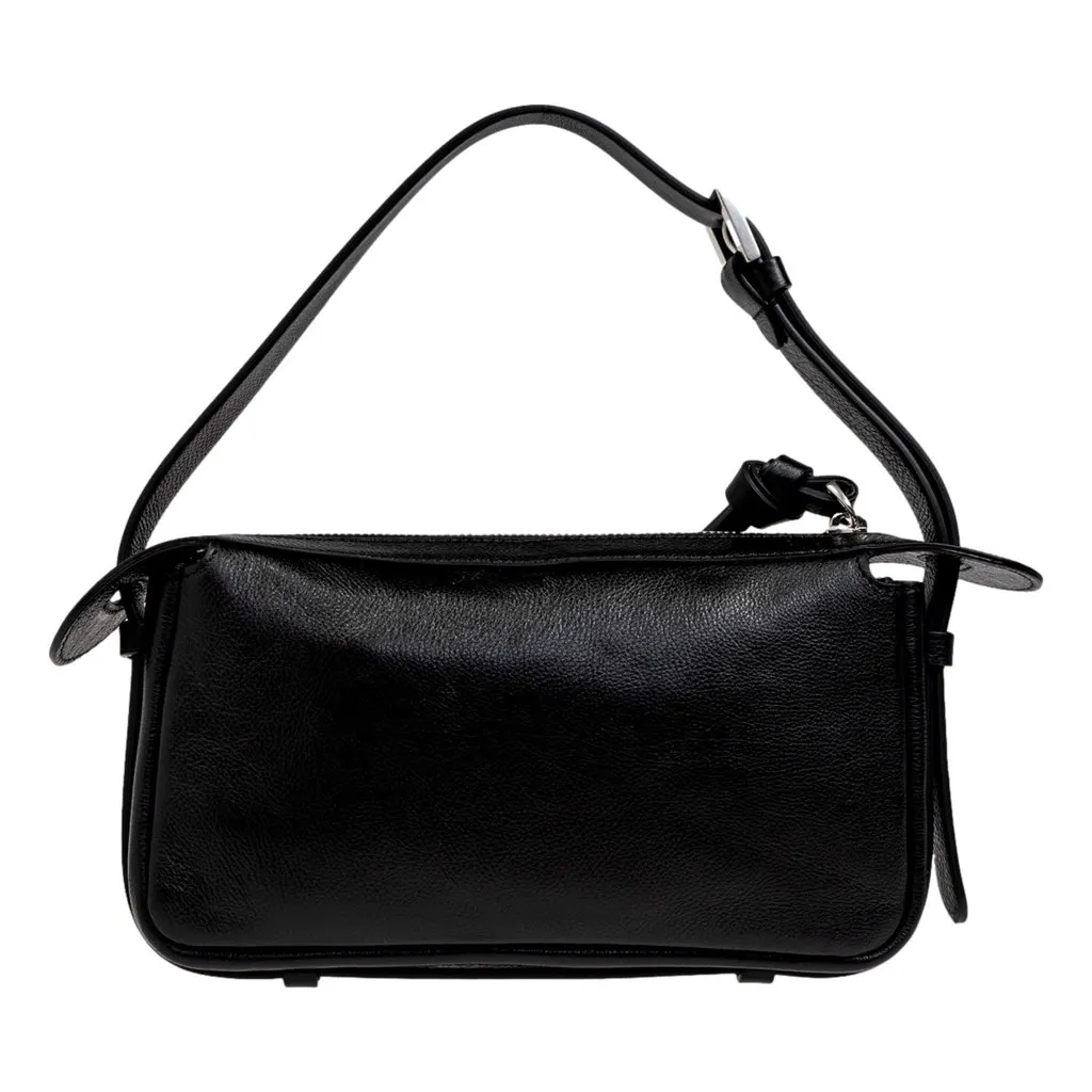 Fendi Simply Fendi Mini Black Leather Shoulder Bag Black Leather Never worn - Back View