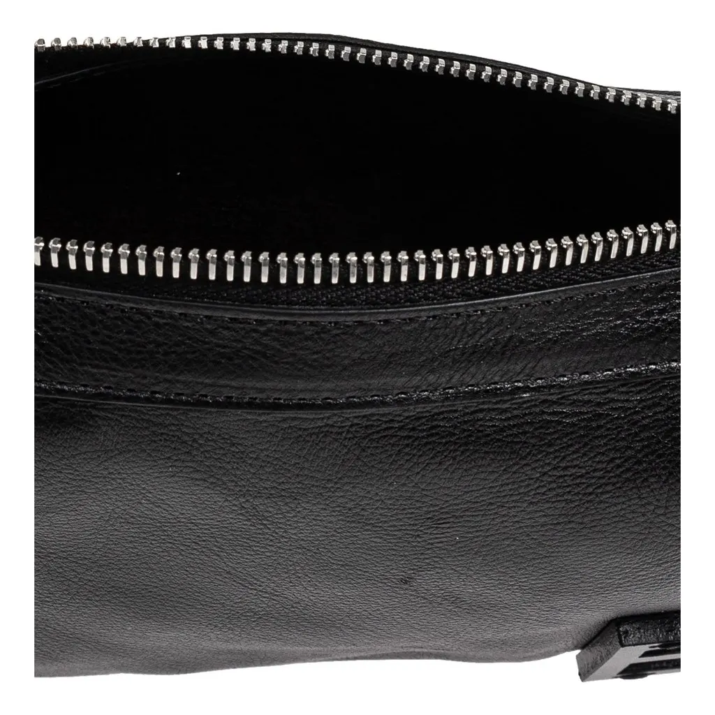 Fendi Simply Fendi Mini Black Leather Shoulder Bag Black Leather Never worn - Model View