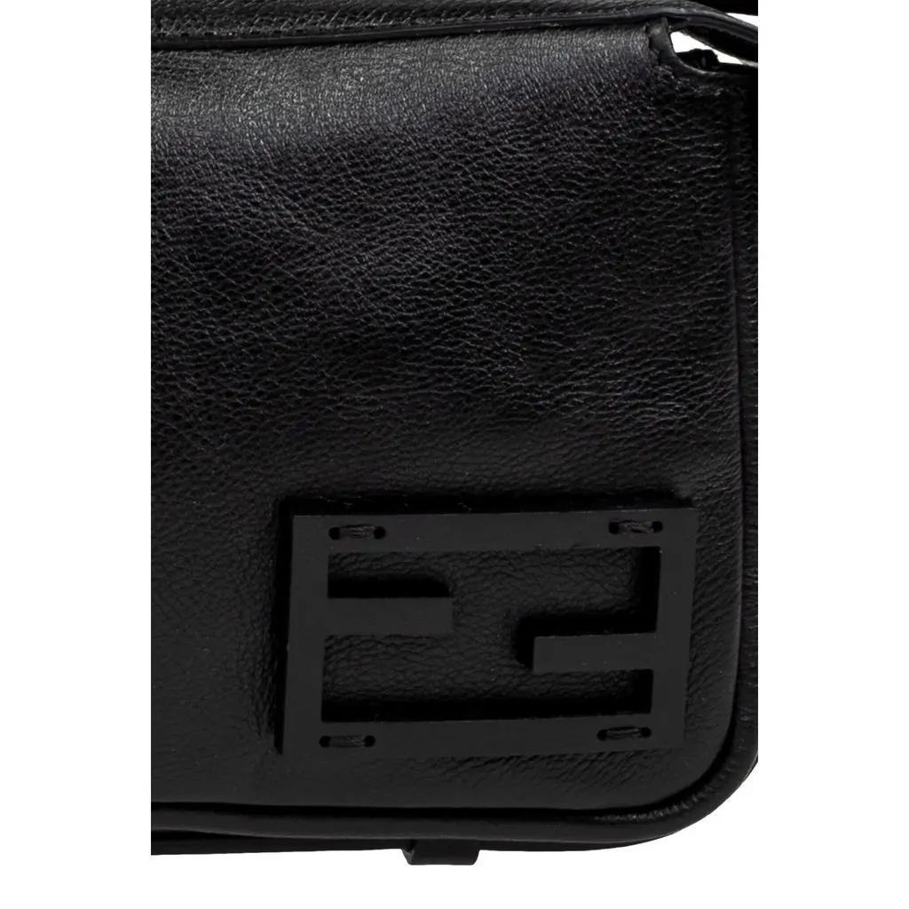 Fendi Simply Fendi Mini Black Leather Shoulder Bag Black Leather Never worn - Box View