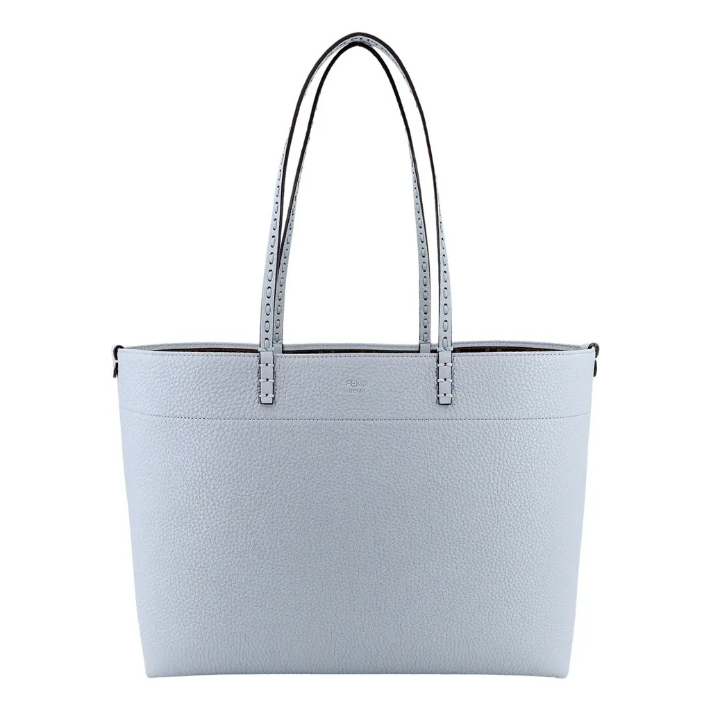 Fendi Reversible FF Canvas and Light Blue Leather Tote Bag