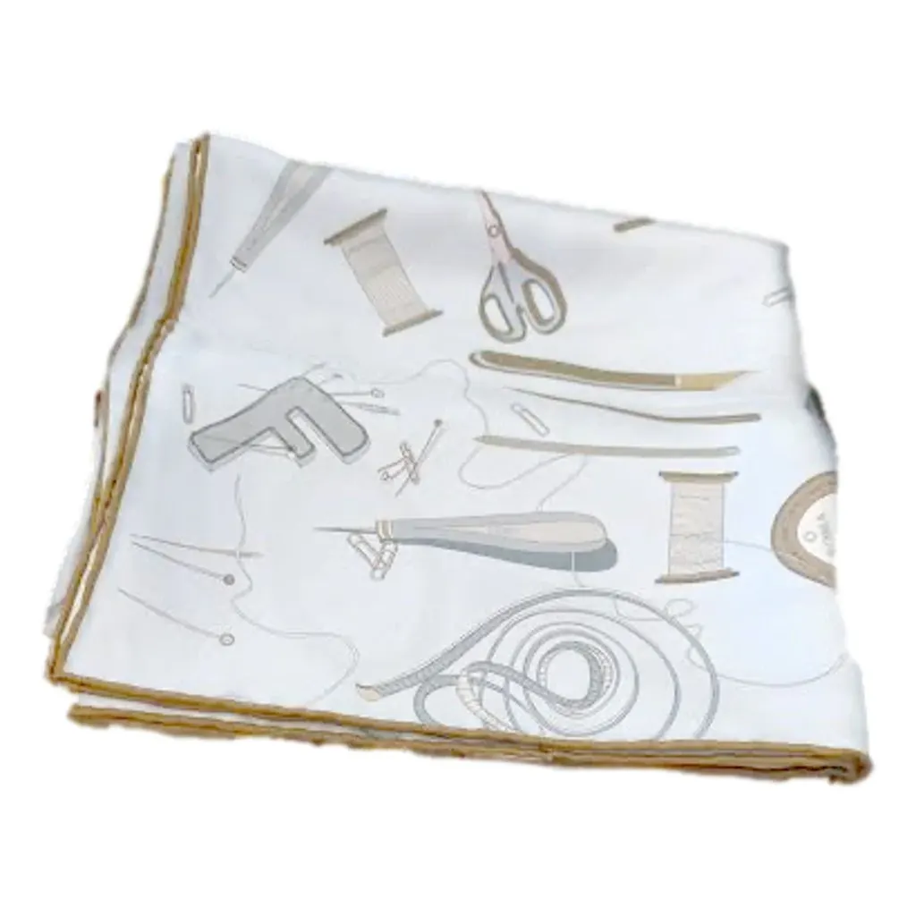 Fendi Multi-Color Graphic Print Silk Scarf Light Blue Blue Silk Never worn - Back View