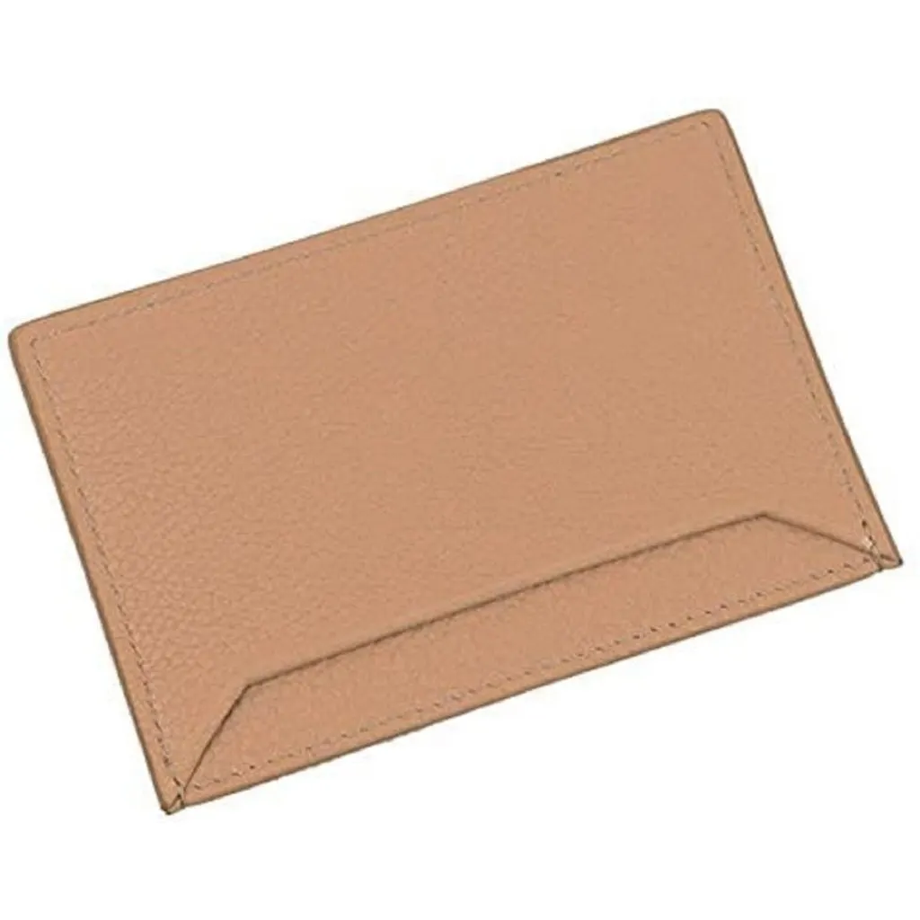 Prada Prada Vitello Grain Leather Card Holder Cipria Beige Gold Logo Beige Leather Never worn - Back View