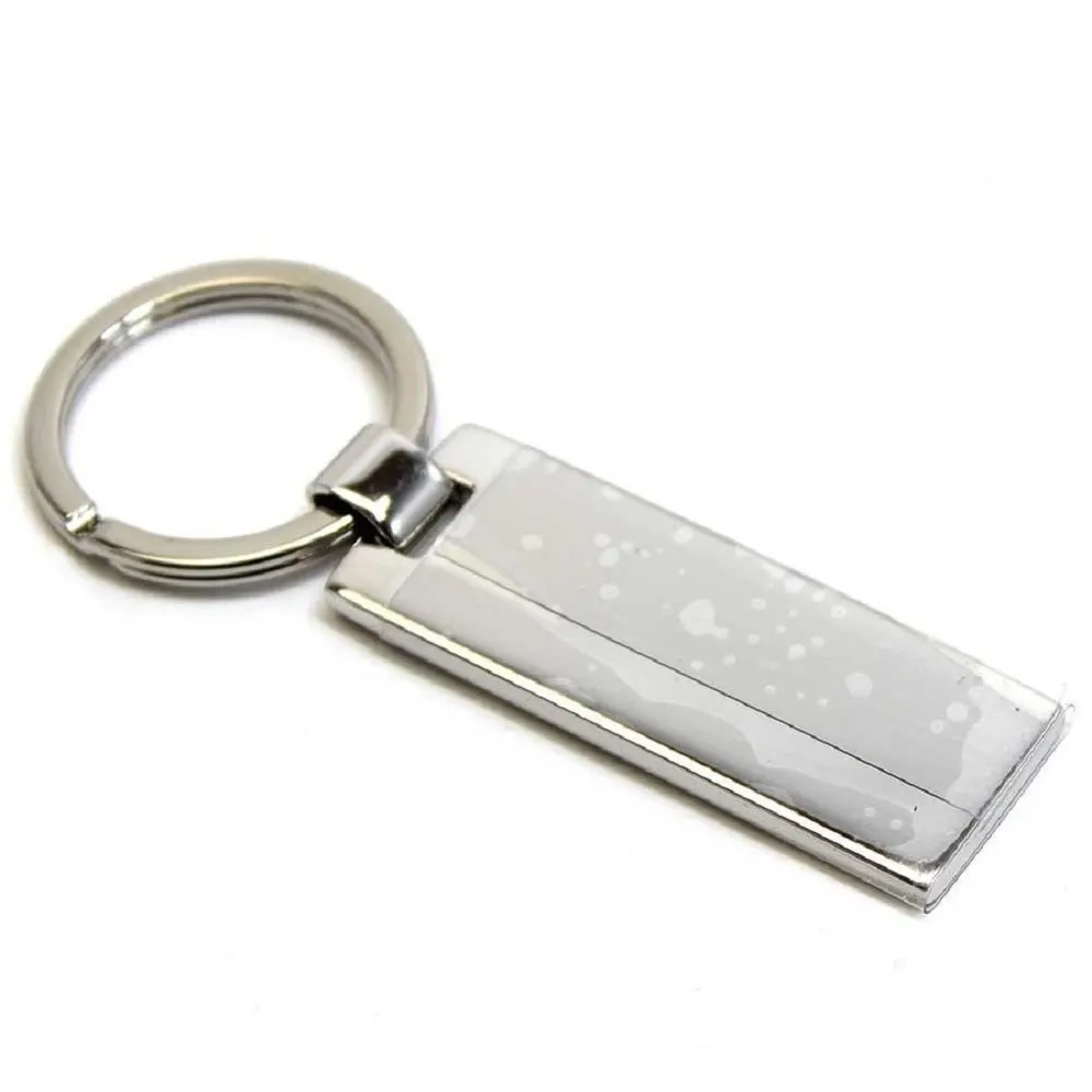 Prada Nero Black Rectangle Enamel Silver Metal Keyring Keychain Charm Black Never worn - Back View