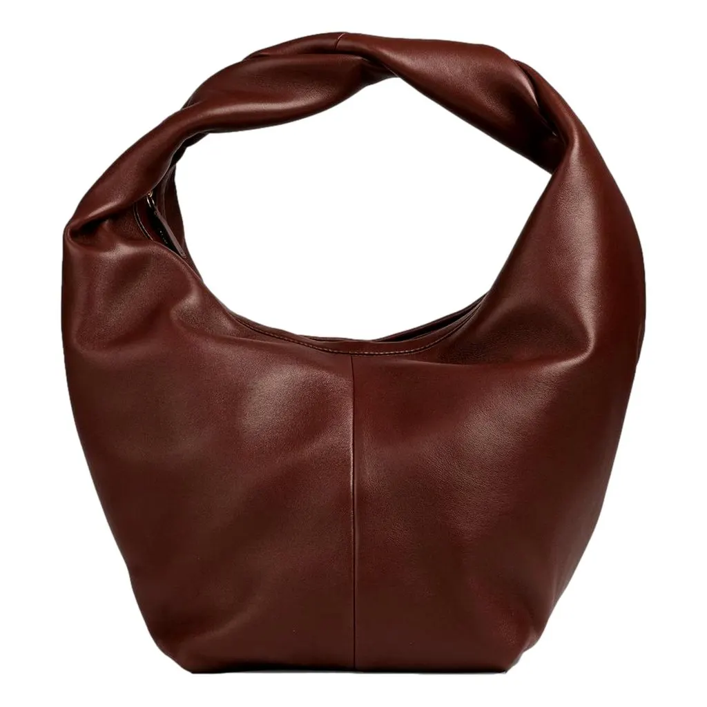 Valentino Garavani Roman Stud Brown Leather Large Hobo Shoulder Bag Brown Leather Never worn - Front View