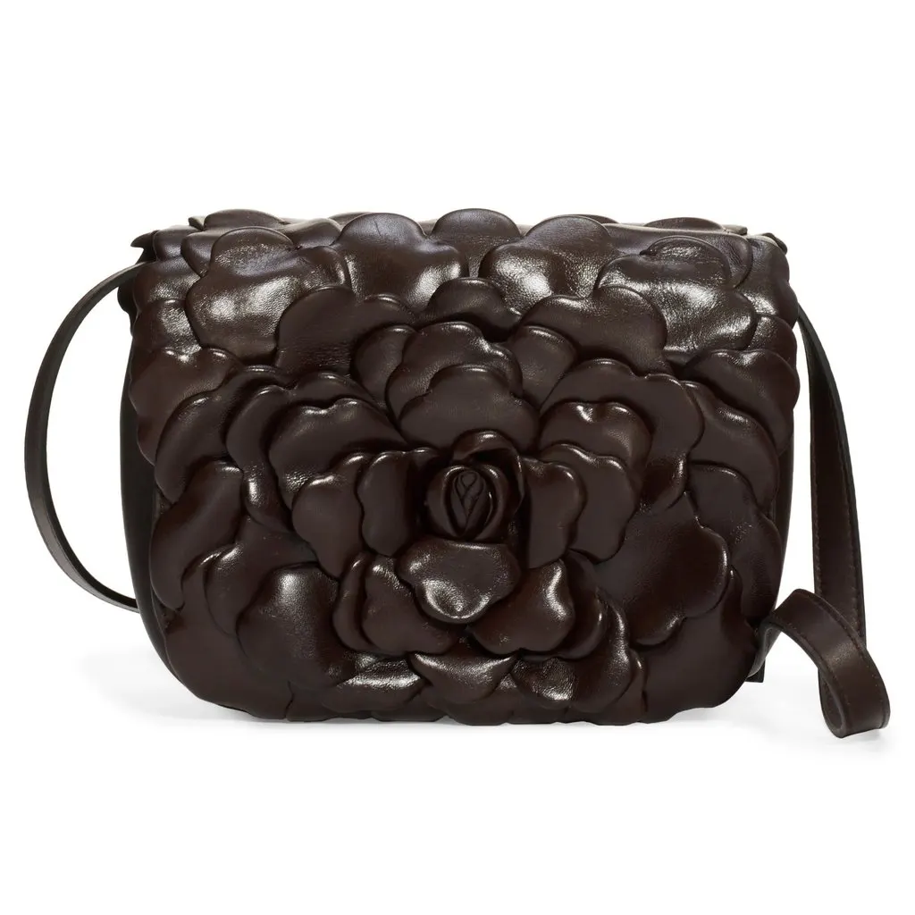 Valentino Atelier Bag 03 Rose Edition Brown Leather Crossbody Bag Brown Leather Never worn - Front View