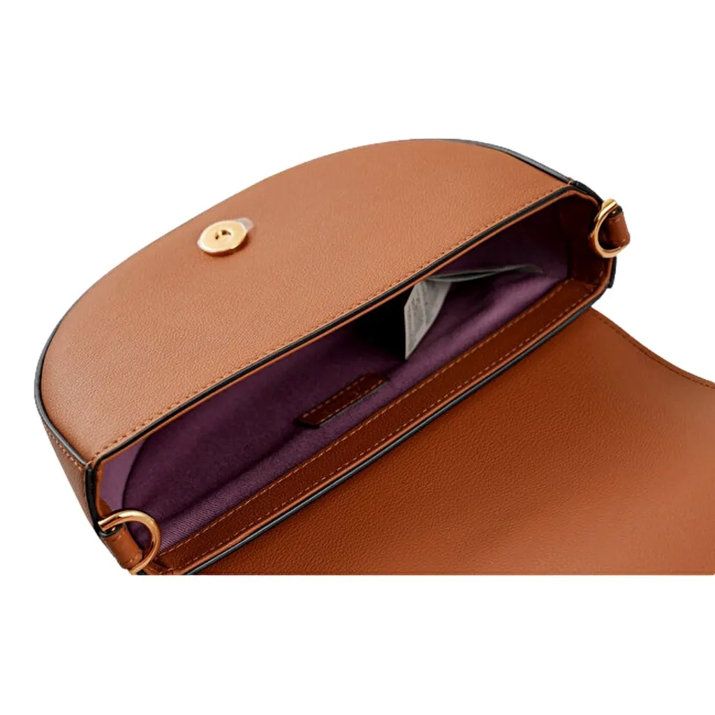 Versace La Medusa Vitello Leather Half Moon Crossbody Bag Summer Brown Leather Never worn - Inside View