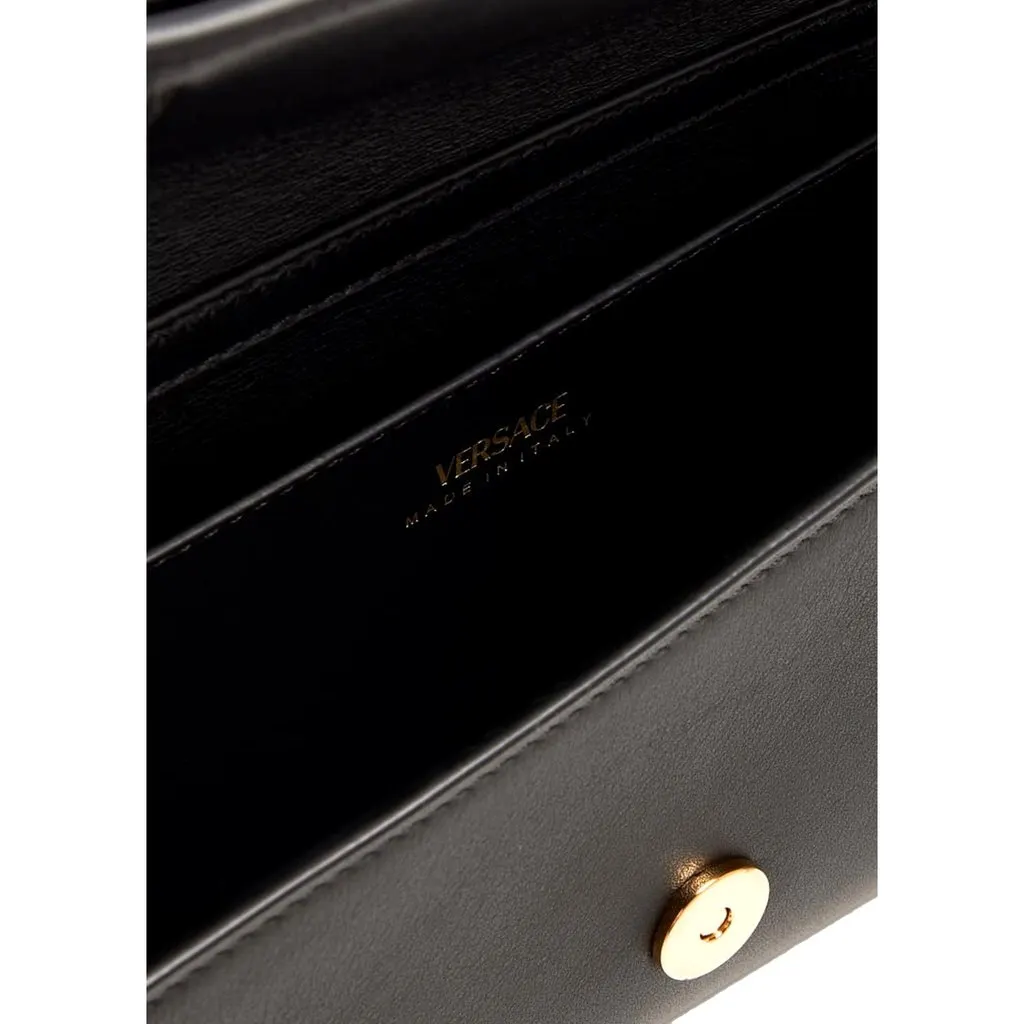 Versace Medusa 95 Small Black Wallet on Chain Crossbody Bag Black Leather Never worn - Box View