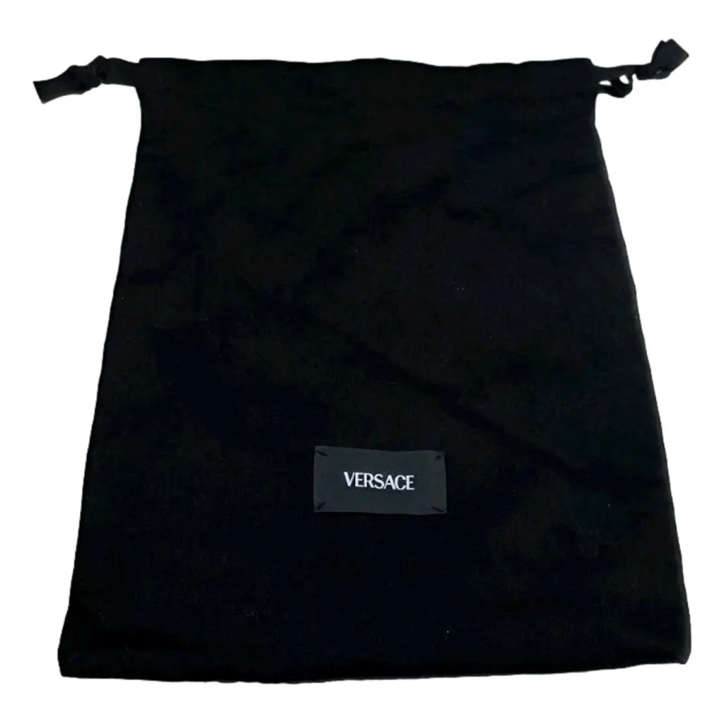 Versace Versace Leopard Print Wool Leather Shoulder Bag Gold Medallion Chain Strap Brown Wool Never worn - Box View