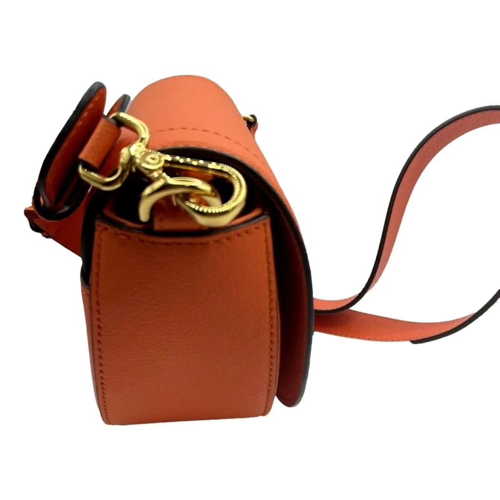 Versace Half-Moon La Medusa Vitello Leather Orange Crossbody Handbag Orange Leather Never worn - Model View