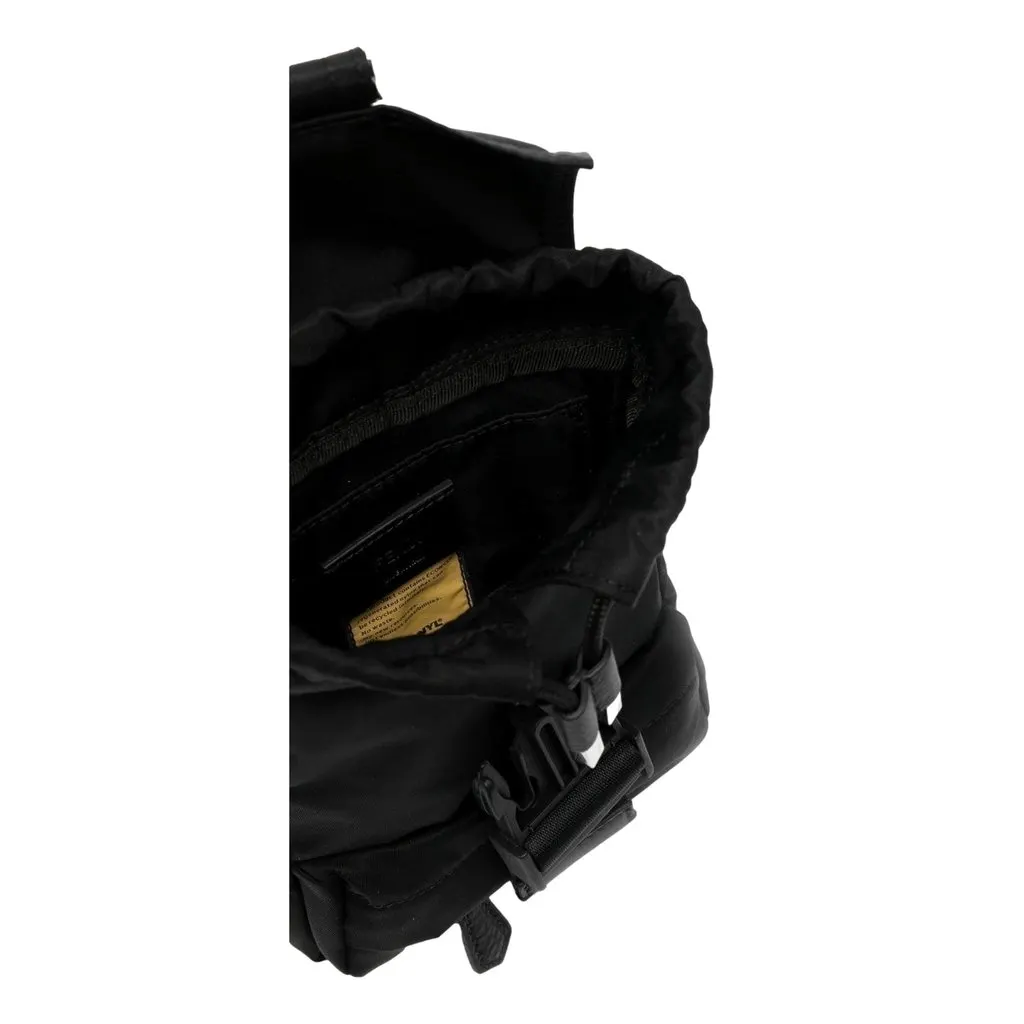 Fendi Fendiness Mini Backpack Crossbody Black Nylon FF Mesh Black Leather Never worn - Model View