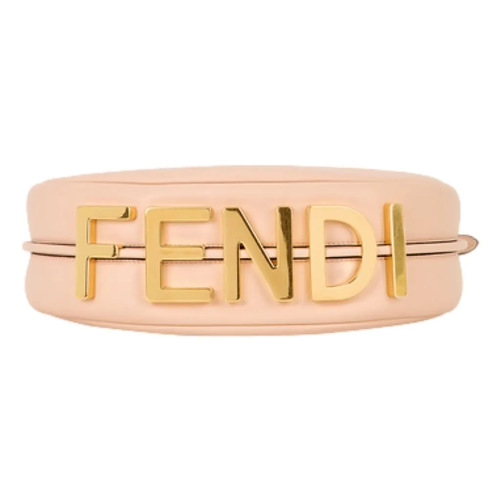 Fendi Fendigraphy Nano Hobo Calfskin Leather Light Pink Mini Clutch Bag Pink Leather Never worn - Back View