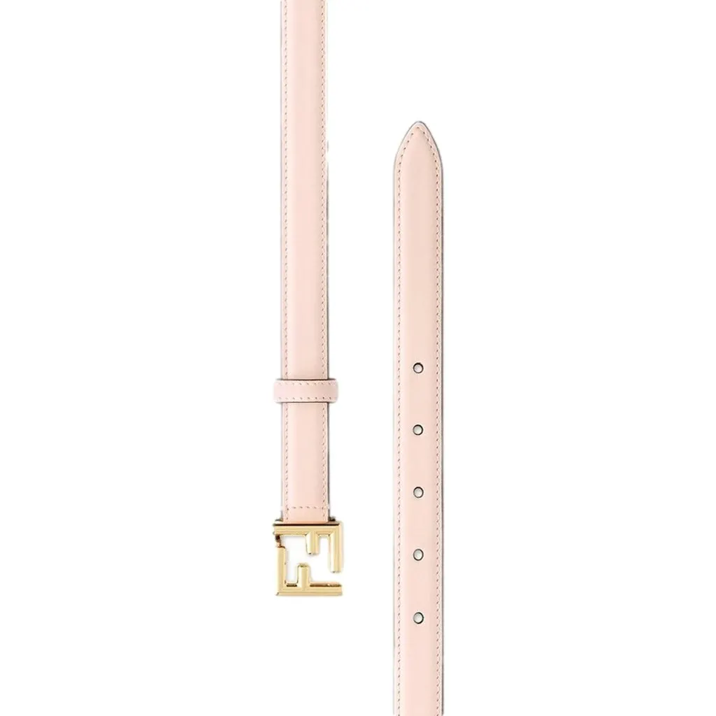 Fendi FF Confeto Pink Calfskin Leather Belt Size 85 Pink Leather Never worn - Back View
