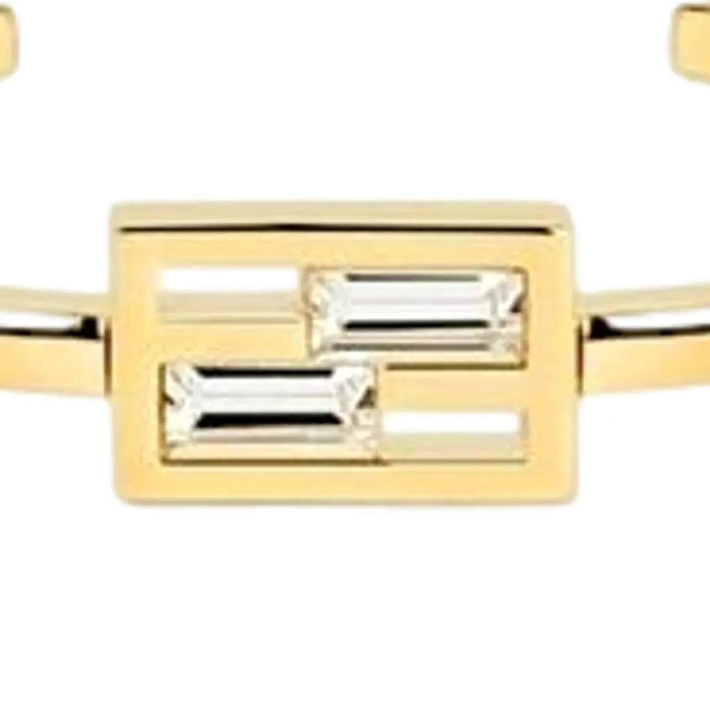 Fendi Baguette Gold Crystal Small Cuff Bracelet Gold Never worn - Back View