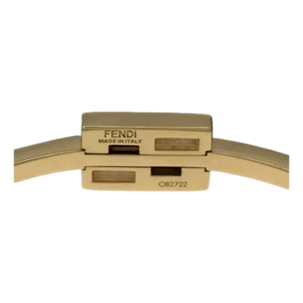 Fendi Baguette Gold Crystal Small Cuff Bracelet Gold Never worn - Inside View