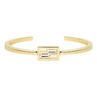 Fendi Baguette Gold Crystal Small Cuff Bracelet Gold Never worn - Box View