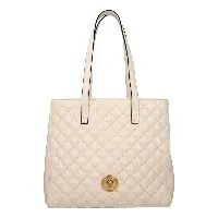Versace La Medusa Quilted Tote Bag Ivory Leather Gold Hardware White Polyamide Never worn - Box View