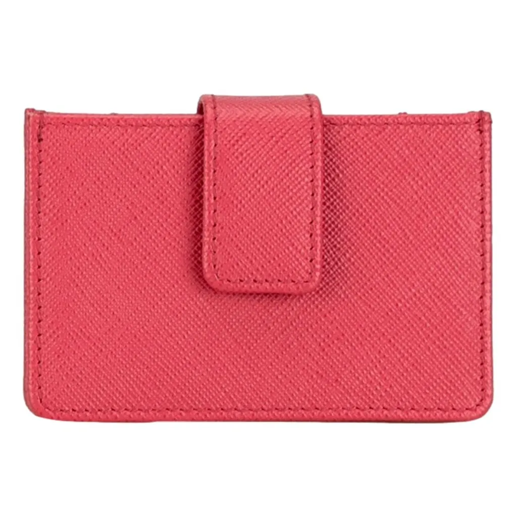 Prada Saffiano Leather Card Case Wallet Accordion Peonia Pink Pink Leather Never worn - Inside View