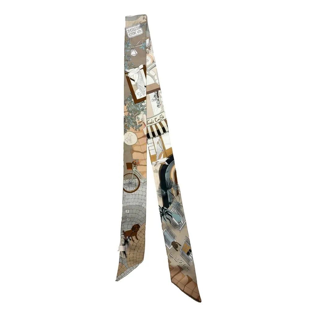 Fendi Roma Boutique Print Silk Wrappy Scarf Multicolor MultiColor Silk Never worn - Back View