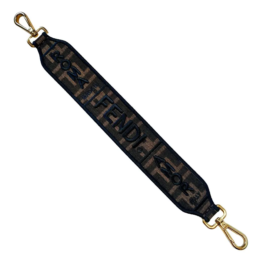Fendi Fendi Roma Amor Embroidered Zucca Canvas Brown Mini Strap Brown Canvas Never worn - Box View