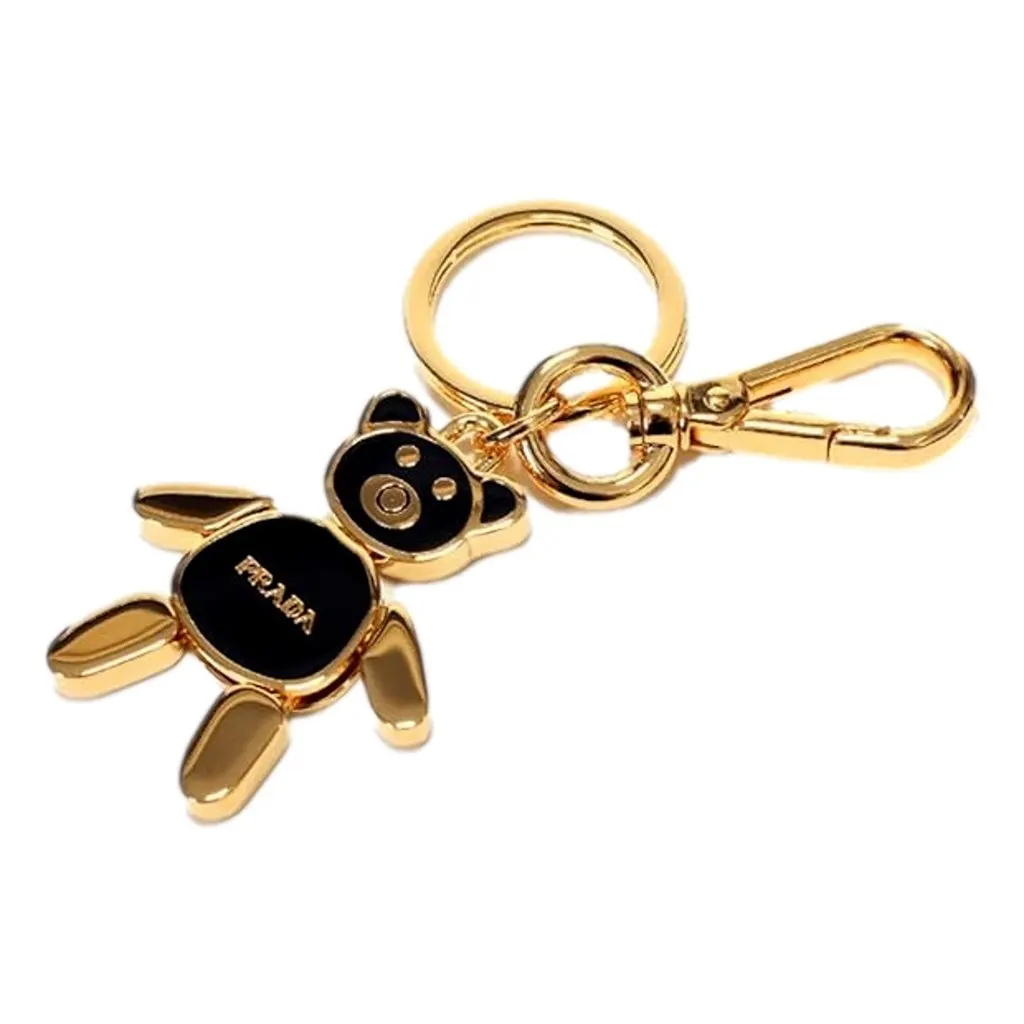 Prada Prada Women's Black/Gold Teddy Bear Handbag Charm Keychain