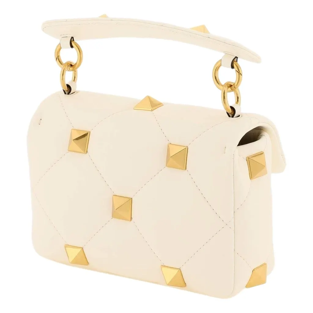 Valentino Roman Stud Small Crossbody Bag Ivory Nappa Leather White Leather Never worn - Inside View