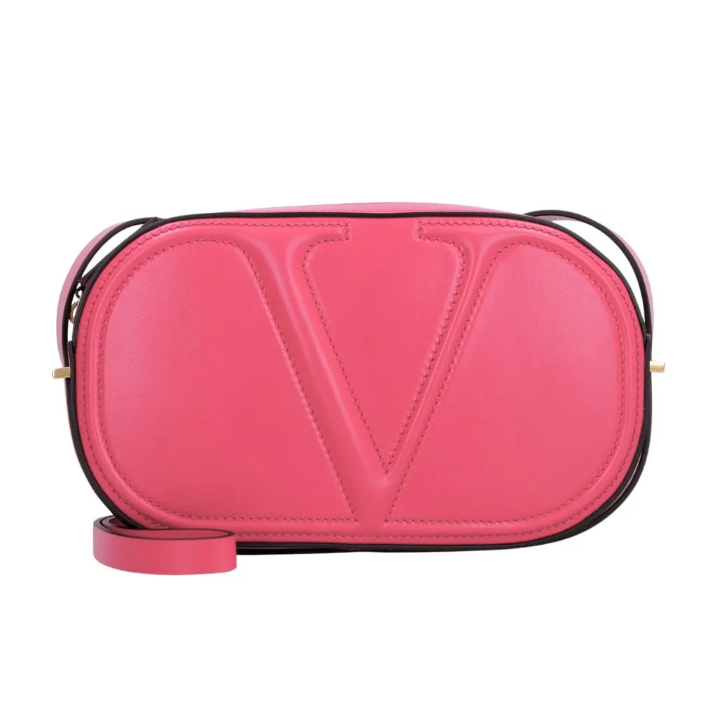 Valentino Valentino Garavani VLogo Walk Crossbody Bag Pink Calf Leather Medium Pink Leather Never worn - Front View