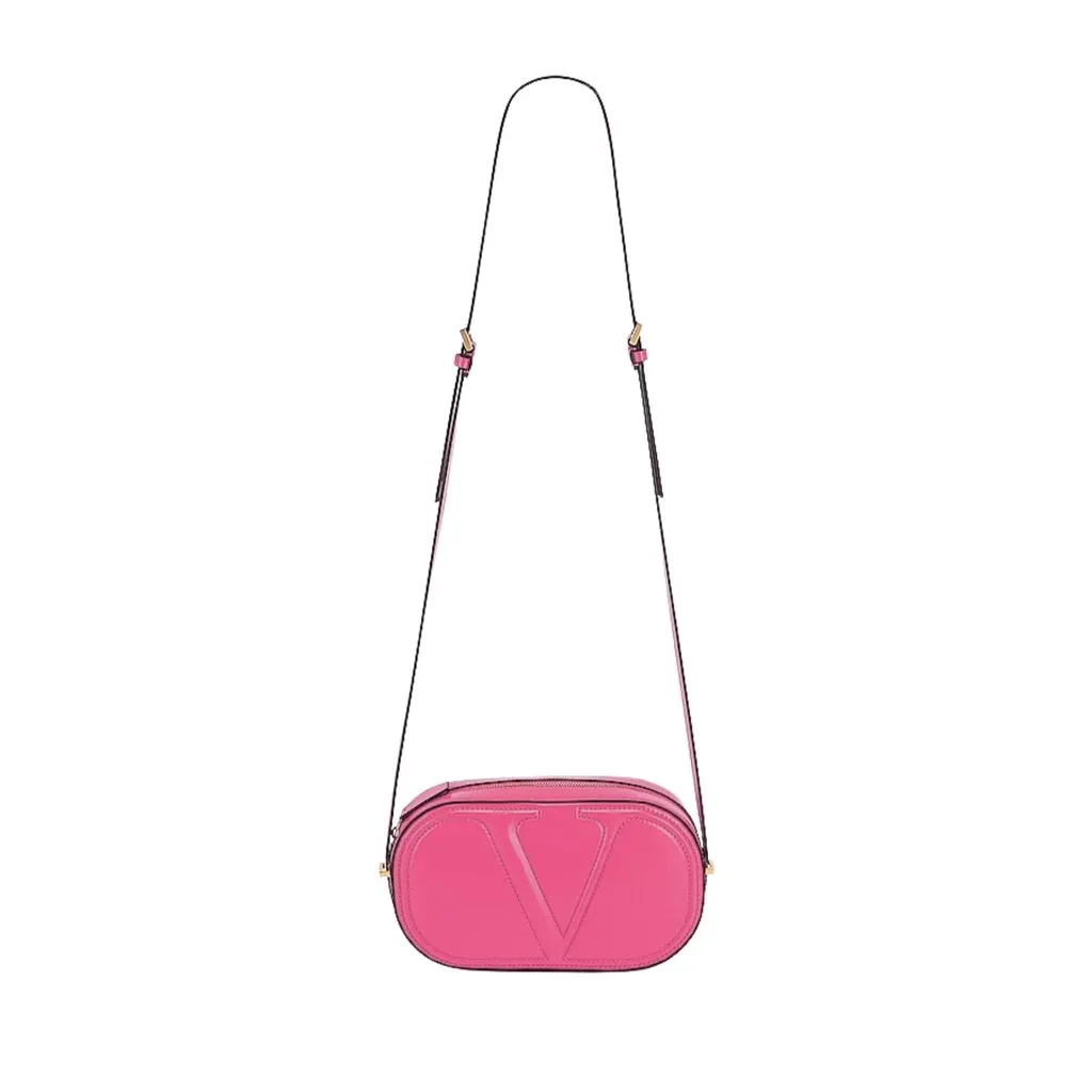 Valentino Valentino Garavani VLogo Walk Crossbody Bag Pink Calf Leather Medium Pink Leather Never worn - Model View