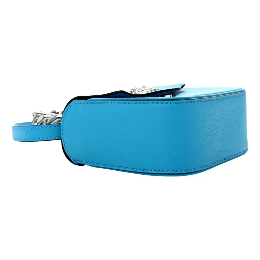 Versace Blue La Medusa Mini Top-Handle Bag Leather Crossbody Blue Leather Never worn - Model View