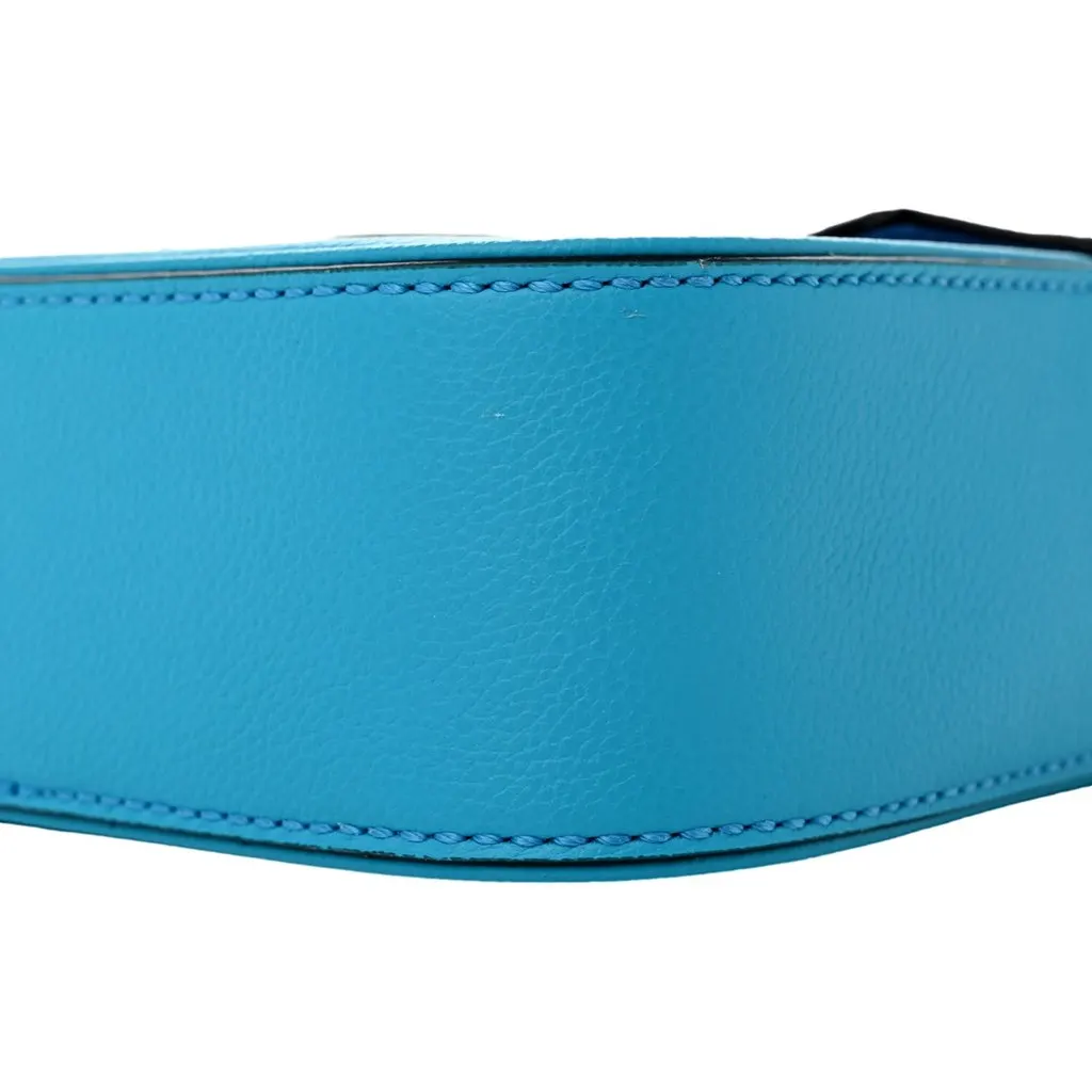 Versace Blue La Medusa Mini Top-Handle Bag Leather Crossbody Blue Leather Never worn - Box View