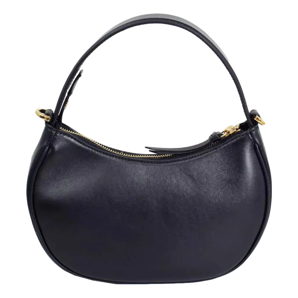 Versace La Medusa Half Moon Hobo Shoulder Crossbody Bag Black Leather Black Leather Never worn - Inside View