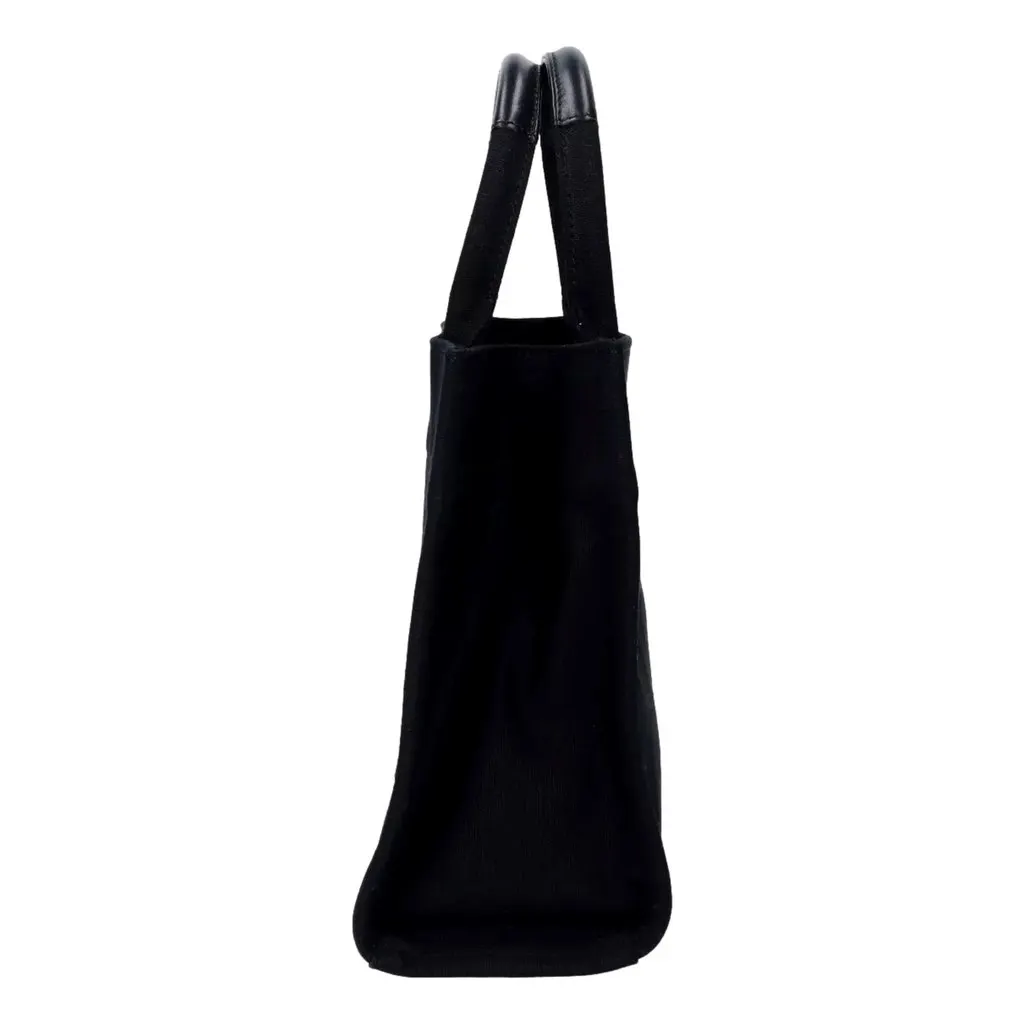 Versace Versace Mini Tote Bag Nero Black Canvas Studded Logo Crossbody Black Leather Never worn - Model View