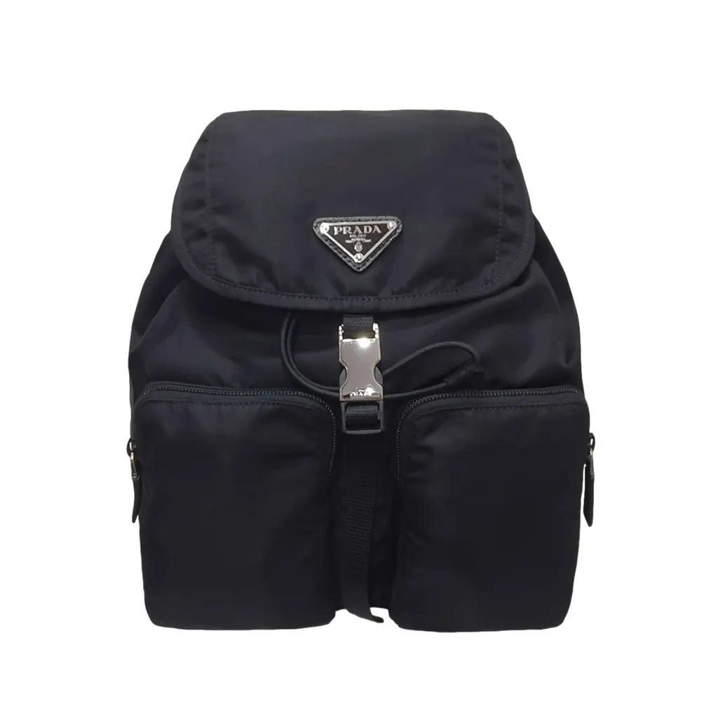 Prada Re-Nylon Black Drawstring Small Rucksack Backpack Black Never worn - Front View