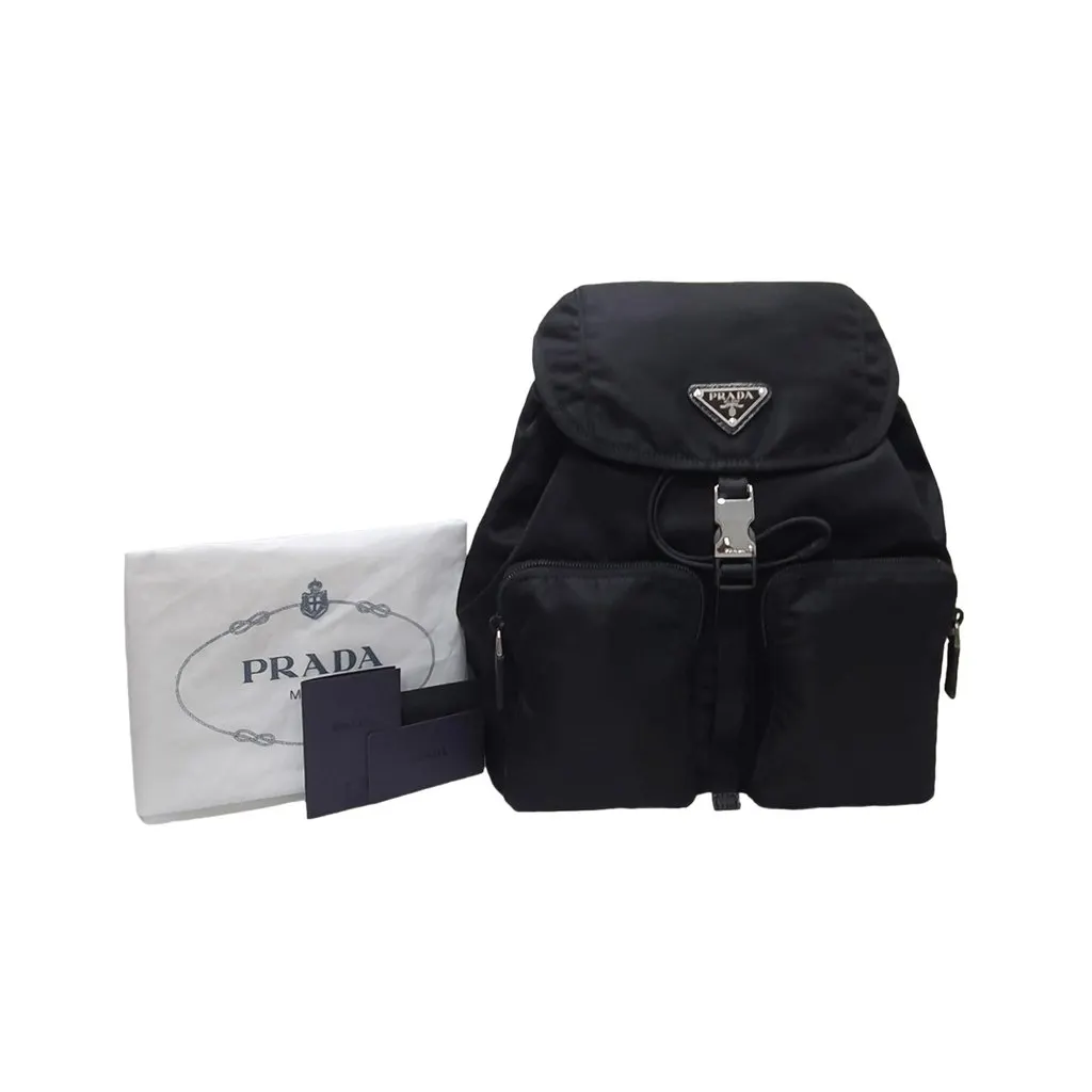 Prada Re-Nylon Black Drawstring Small Rucksack Backpack Black Never worn - Back View