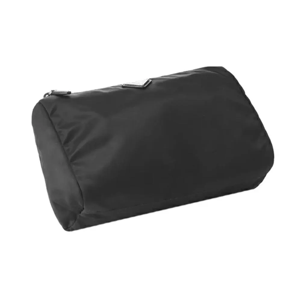 Prada Prada Black Tessuto Nylon Medium Cosmetic Case Clutch Black Leather Never worn - Inside View