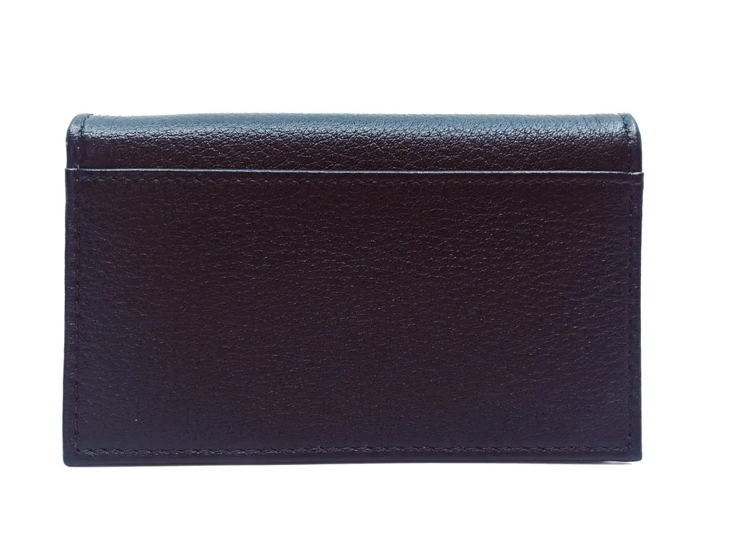 Prada Black Vitello Grain Soft Calf Leather Credit Card Case Wallet White Leather Never worn - Inside View