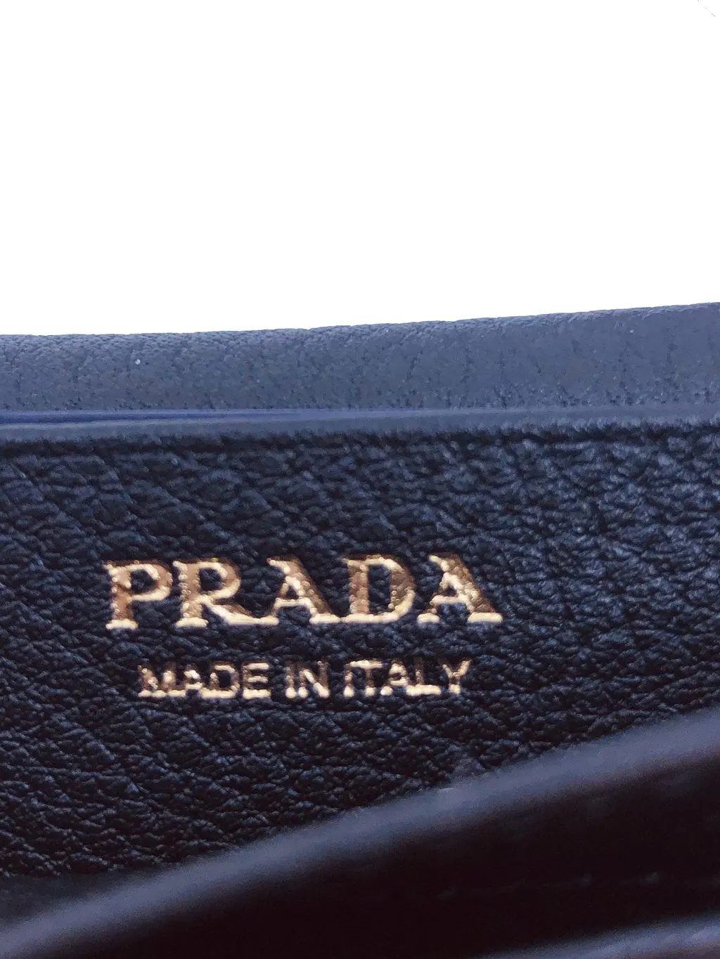 Prada Black Vitello Grain Soft Calf Leather Credit Card Case Wallet White Leather Never worn - Box View