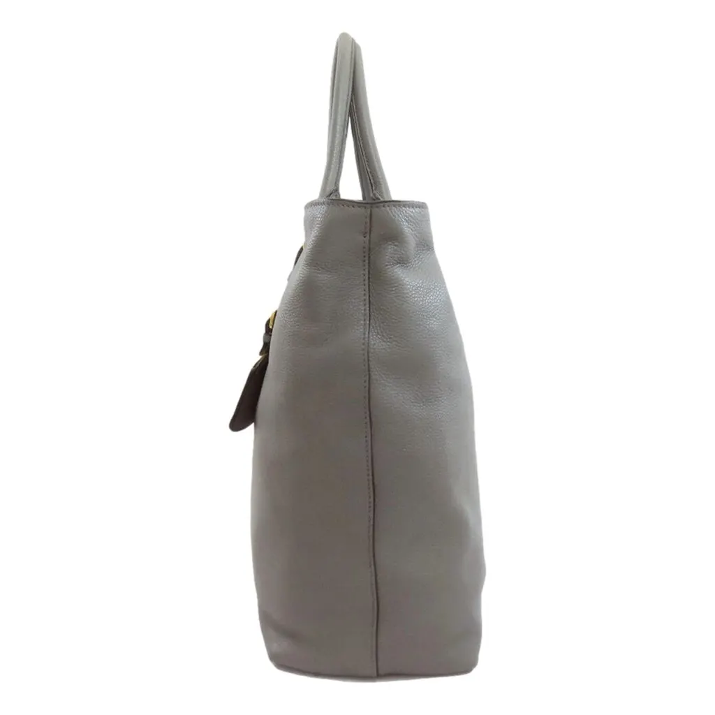 Prada Gray Vitello Phenix Shopping Tote Bag Grey Leather Never worn - Model View