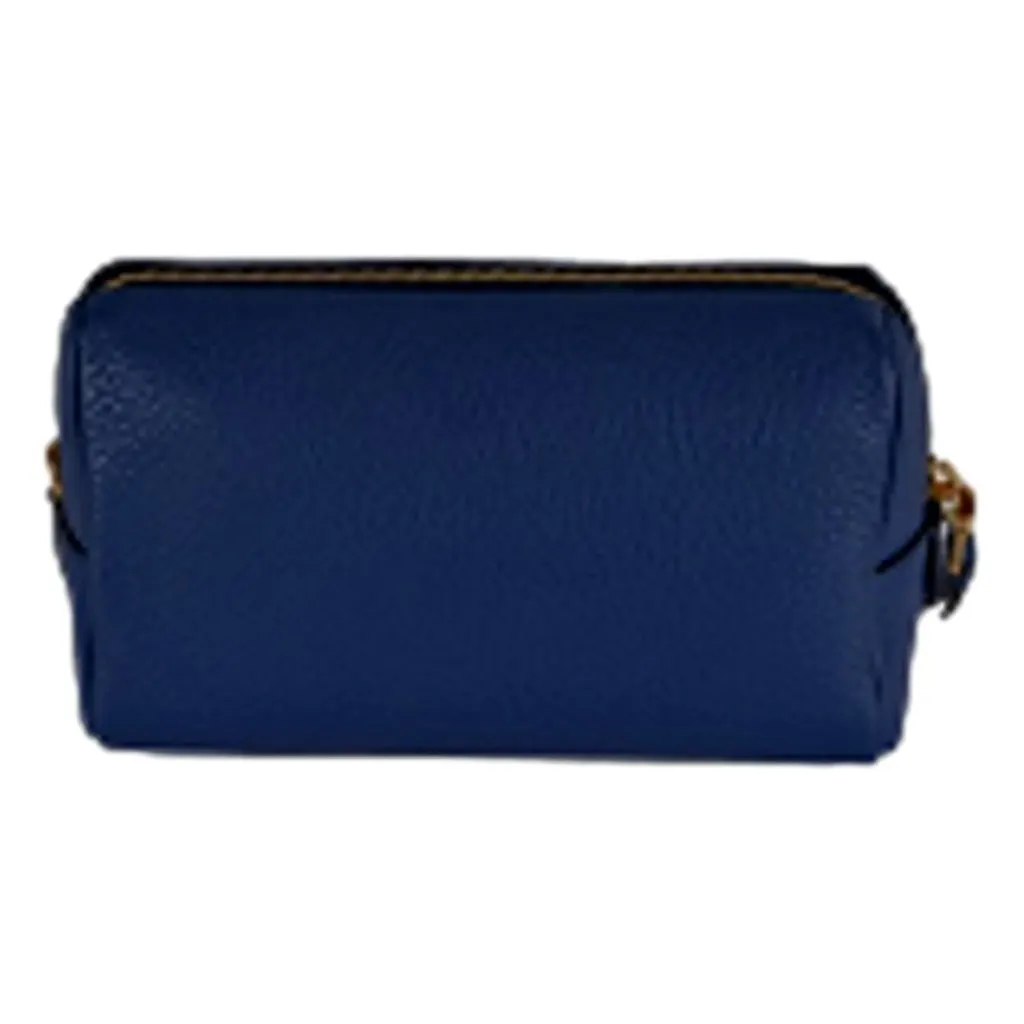 Prada Prada Contenitore Baltico Navy Blue Vitello Daino Vanity Case Blue Leather Never worn - Back View