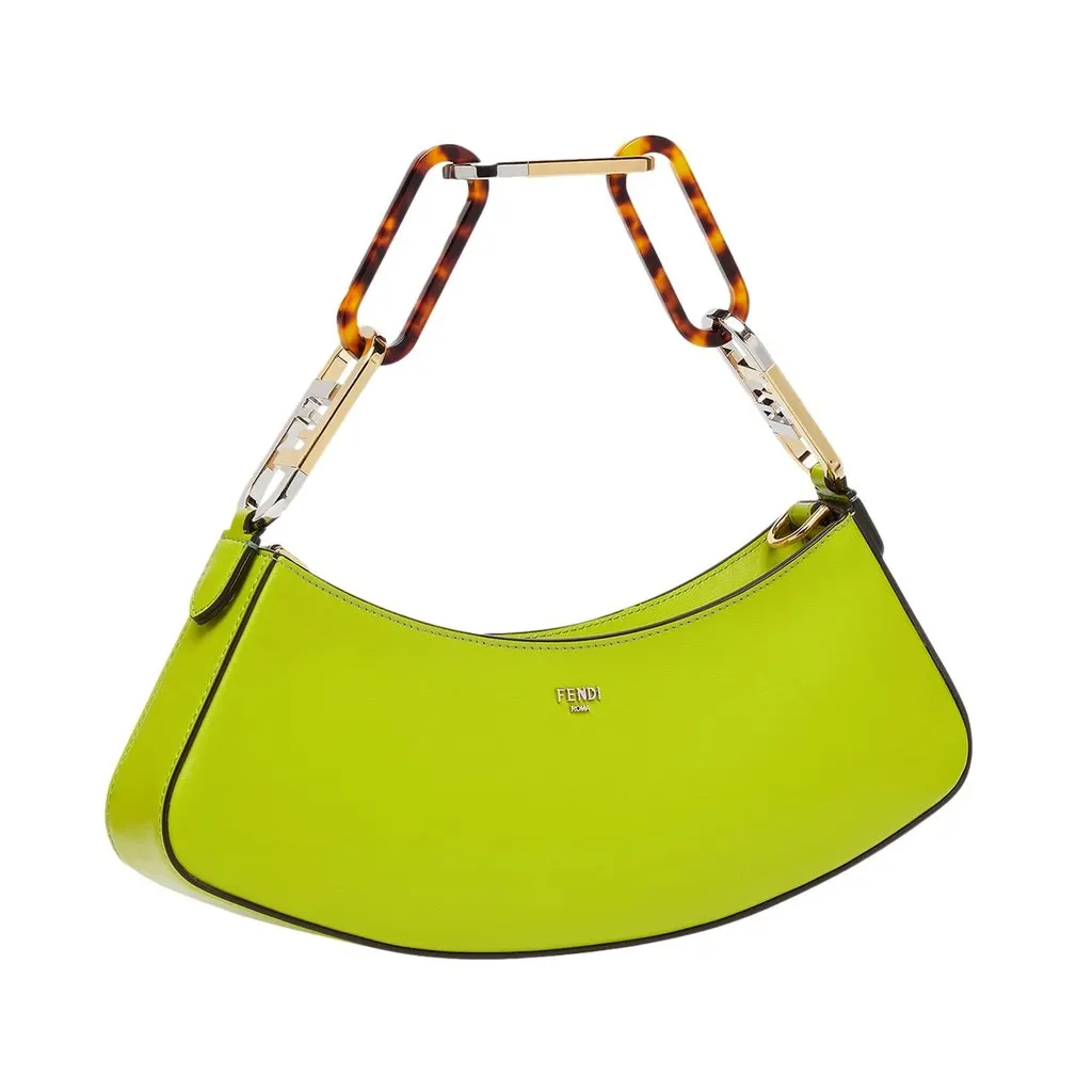 Fendi O’Lock Swing Shoulder Bag Wasabi Green Calfskin Leather Green Leather Never worn - Back View