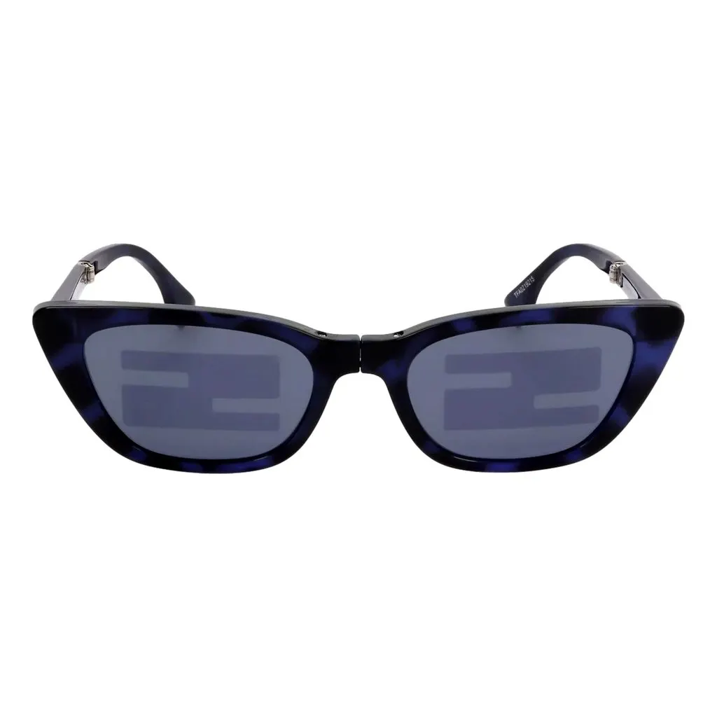 Fendi Touch of FF Blue Havana Sunglasses Blue Never worn - Back View