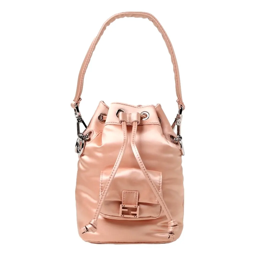Fendi Mon Tresor Baguette Baby Pink Nylon Bucket Mini Crossbody Bag Pink Never worn - Front View