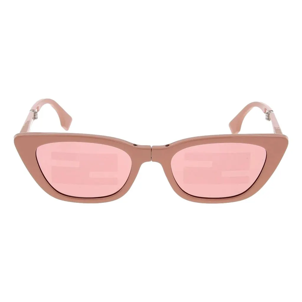 Fendi Injected Touch of FF Pink and Silver Foldable Sunglasses Pink Never worn - Inside View