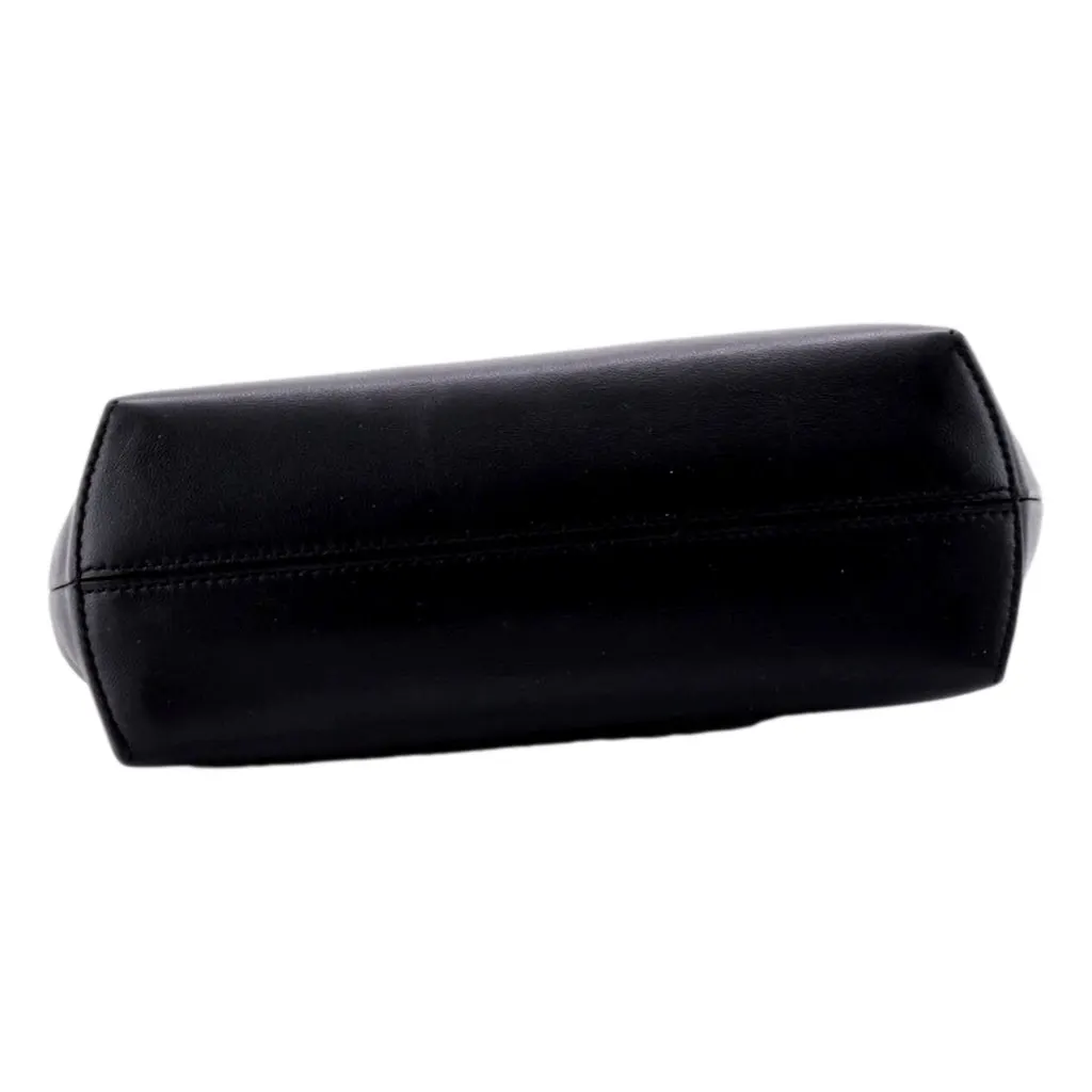 Fendi First Midi Nappa Leather Clutch Crossbody Bag Nero Black Gold FF Logo Black Leather Never worn - Model View