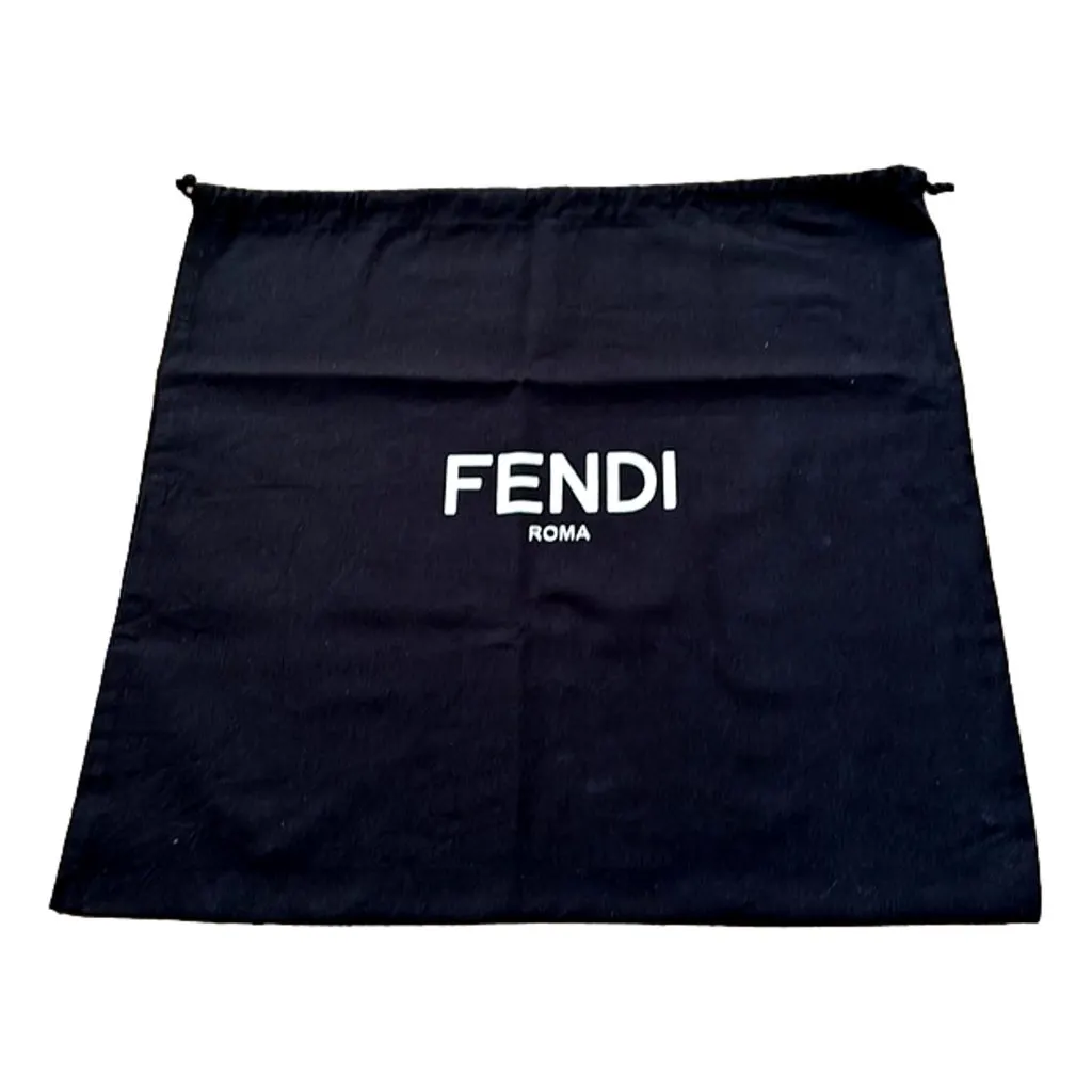 Fendi First Midi Nappa Leather Clutch Crossbody Bag Nero Black Gold FF Logo Black Leather Never worn - Box View
