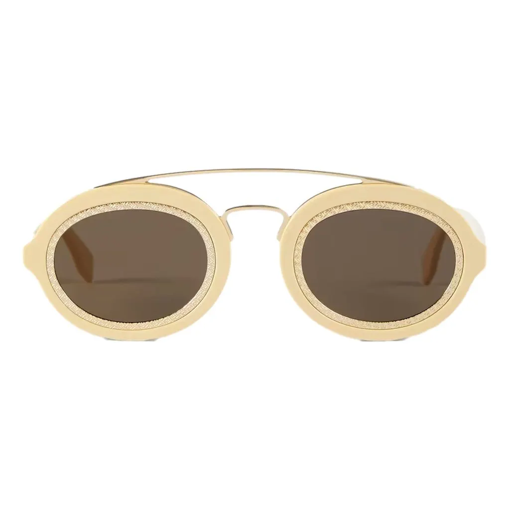 Fendi FF Mens Cream Sunglasses Beige Never worn - Front View