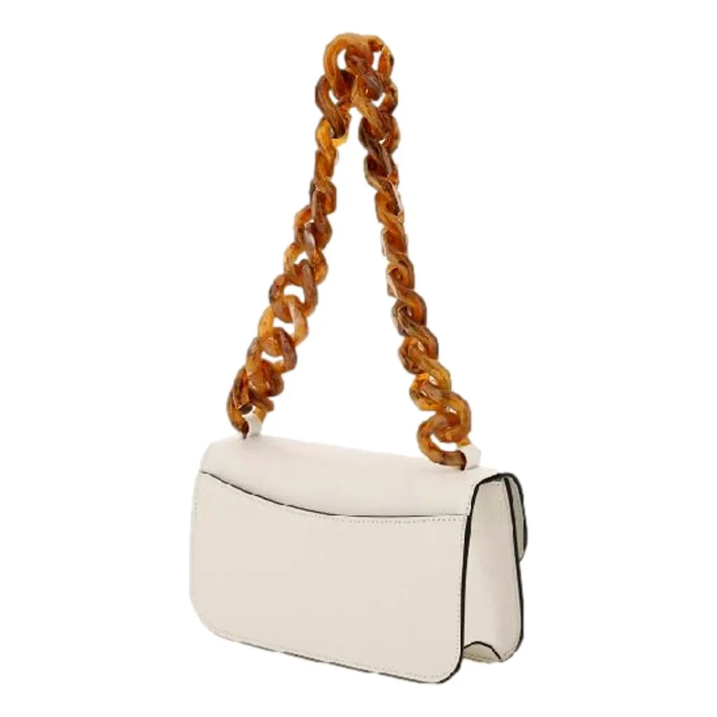 Miu Miu Madras White Leather Tortoise Shell Chain Handbag White Leather Never worn - Inside View